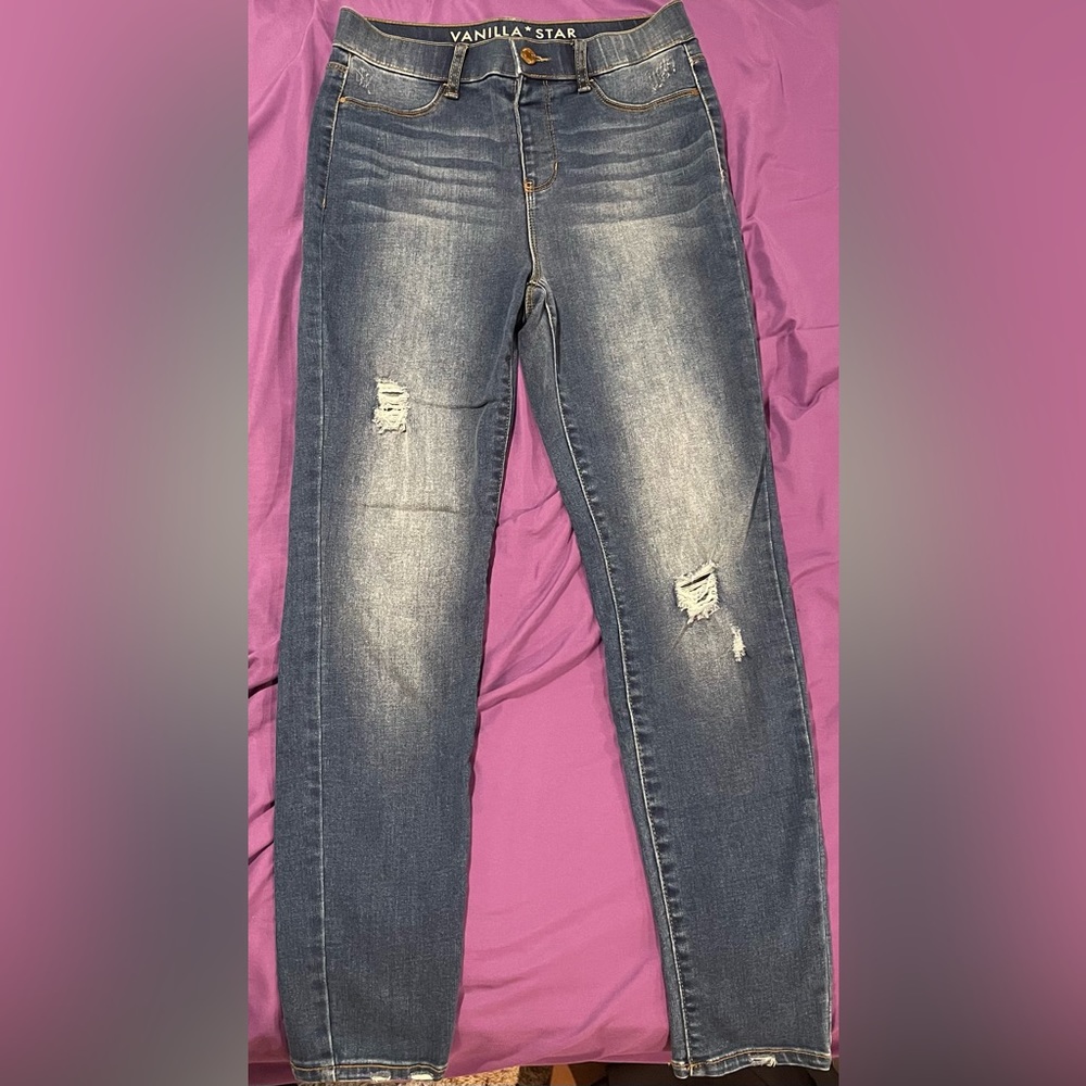Vanilla star dark blue washed jeggings